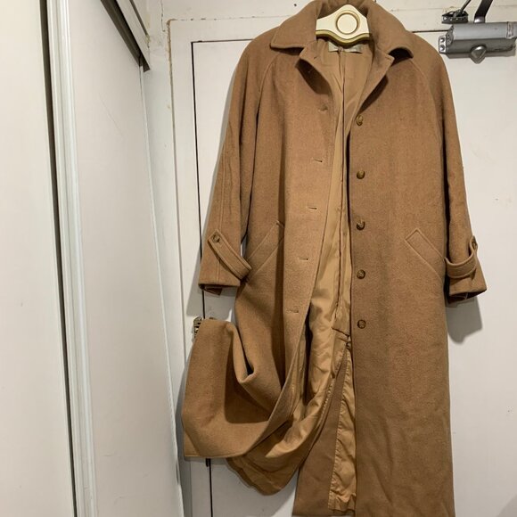VINTAGE JAEGER WOOL & CAMELHAIR TRENCH COATS SIZE S - Picture 6 of 13
